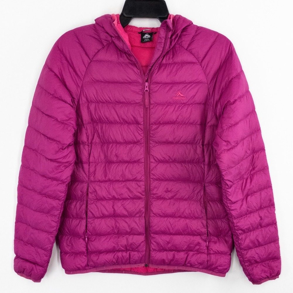 Macpac Uber Light Hooded Down Jacket Women's 12 Pink Down Puffer Outdoor Coat
